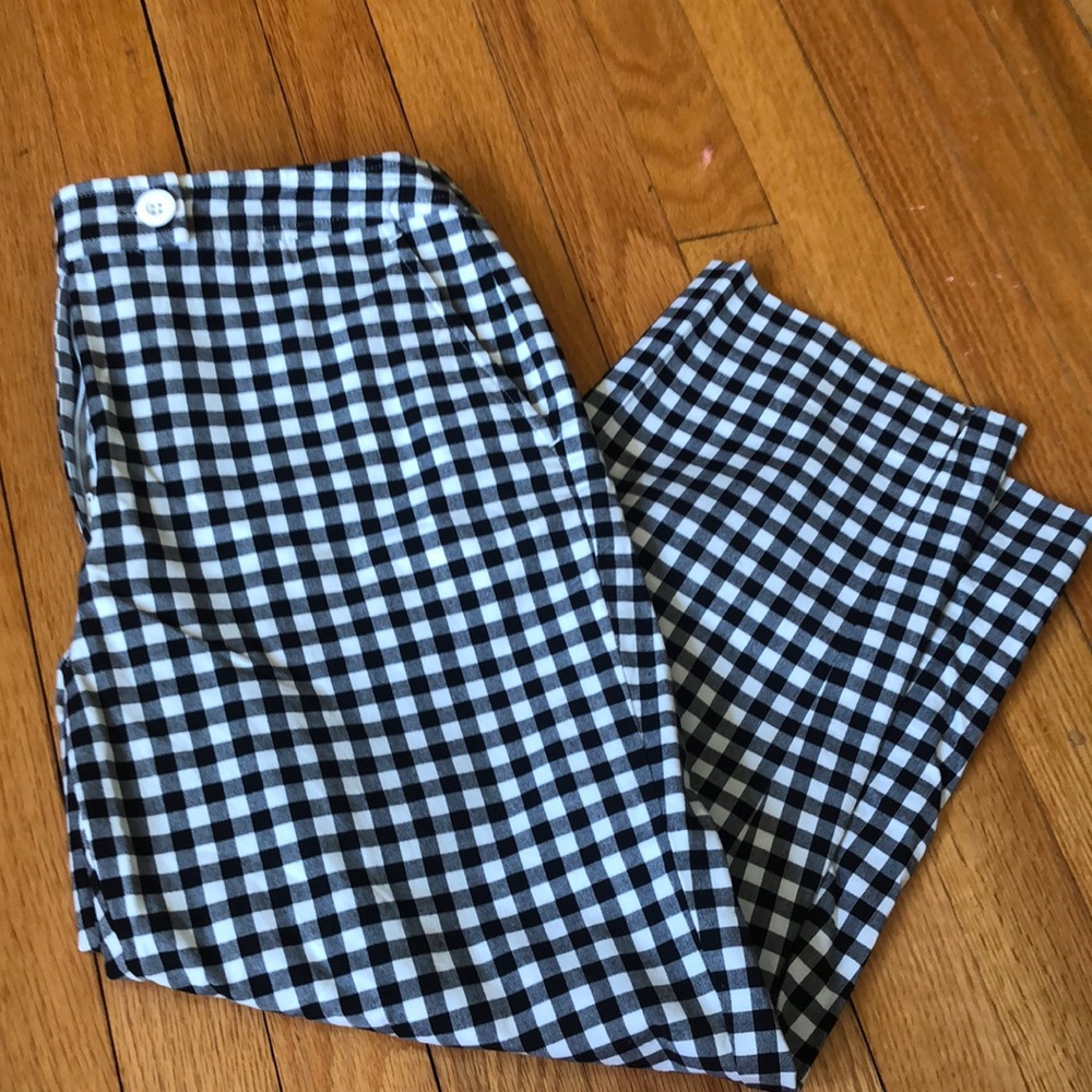 Gingham cropped pants